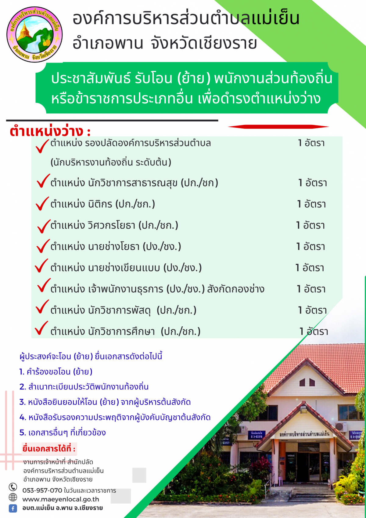 องค์การบริหารส่วนตำบลแม่เย็น
